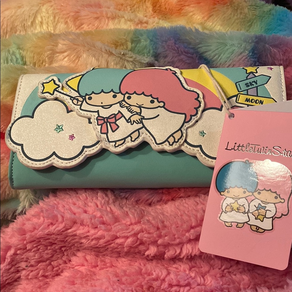 Whimsical twin ⭐️  Star Kiki and Lala Sanrio Blue and Pink Cartoon-Style Bag